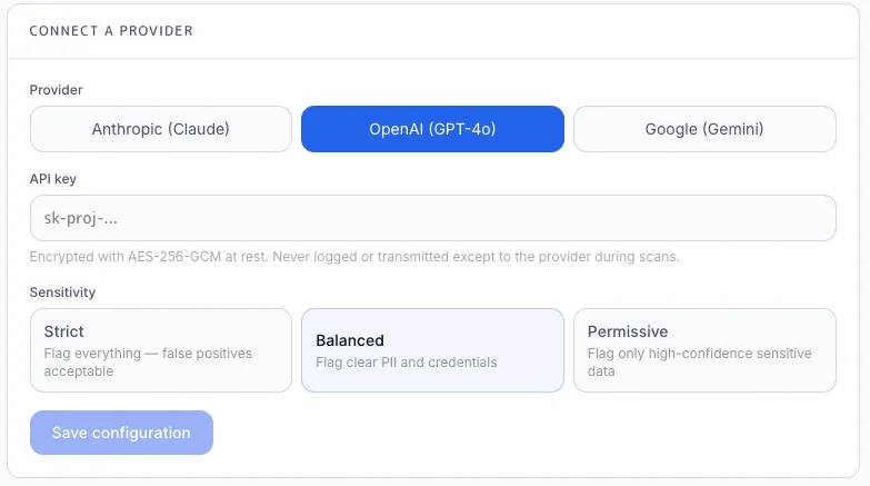 Connect a provider UI