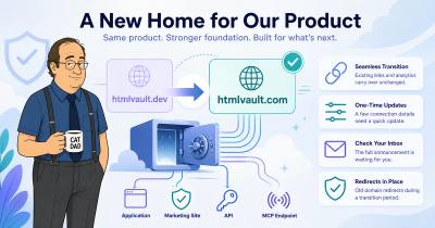 A New Home: HTMLvault is now htmlvault.com