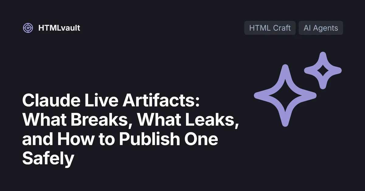 Claude Live Artifacts: What Breaks, What Leaks, and How to Publish One Safely