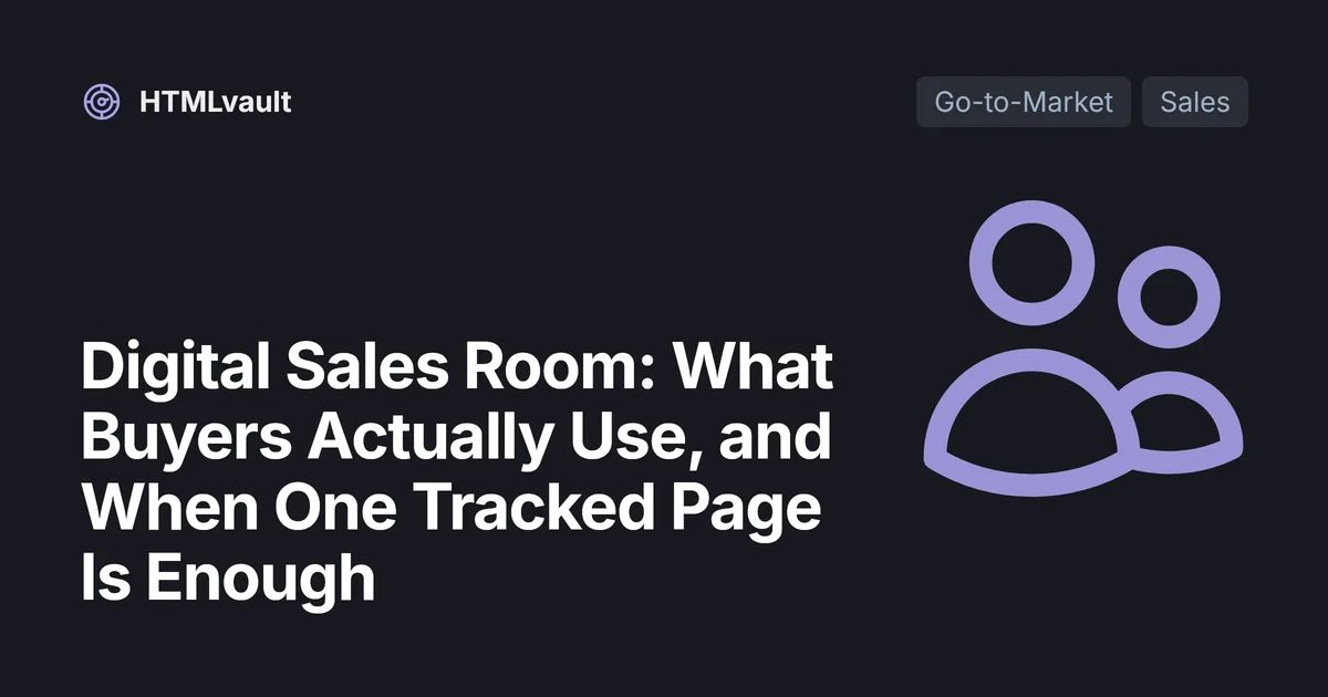 Digital Sales Room: What Buyers Actually Use, and When One Tracked Page Is Enough
