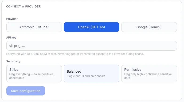 Connect a provider UI