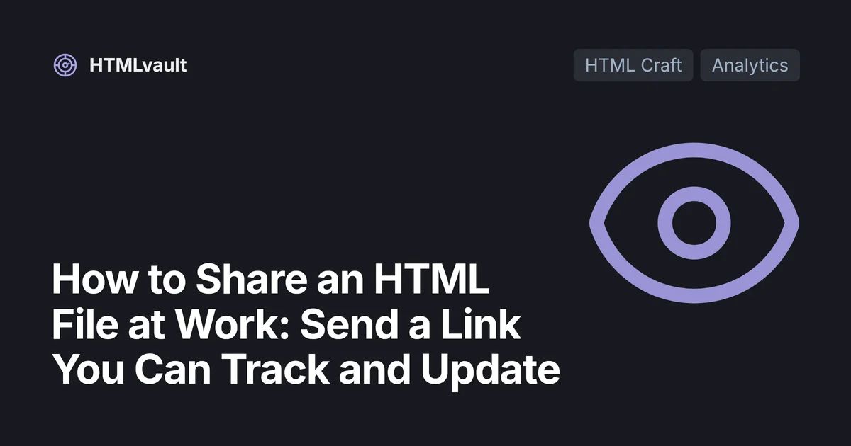 How to Share an HTML File at Work: Send a Link You Can Track and Update
