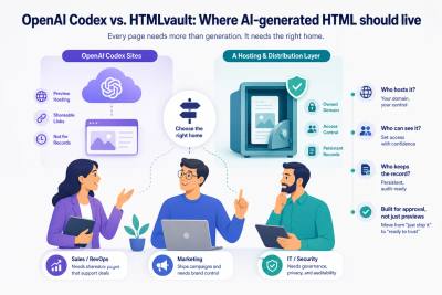 OpenAI Codex vs. HTMLvault: Where AI-generated HTML should live