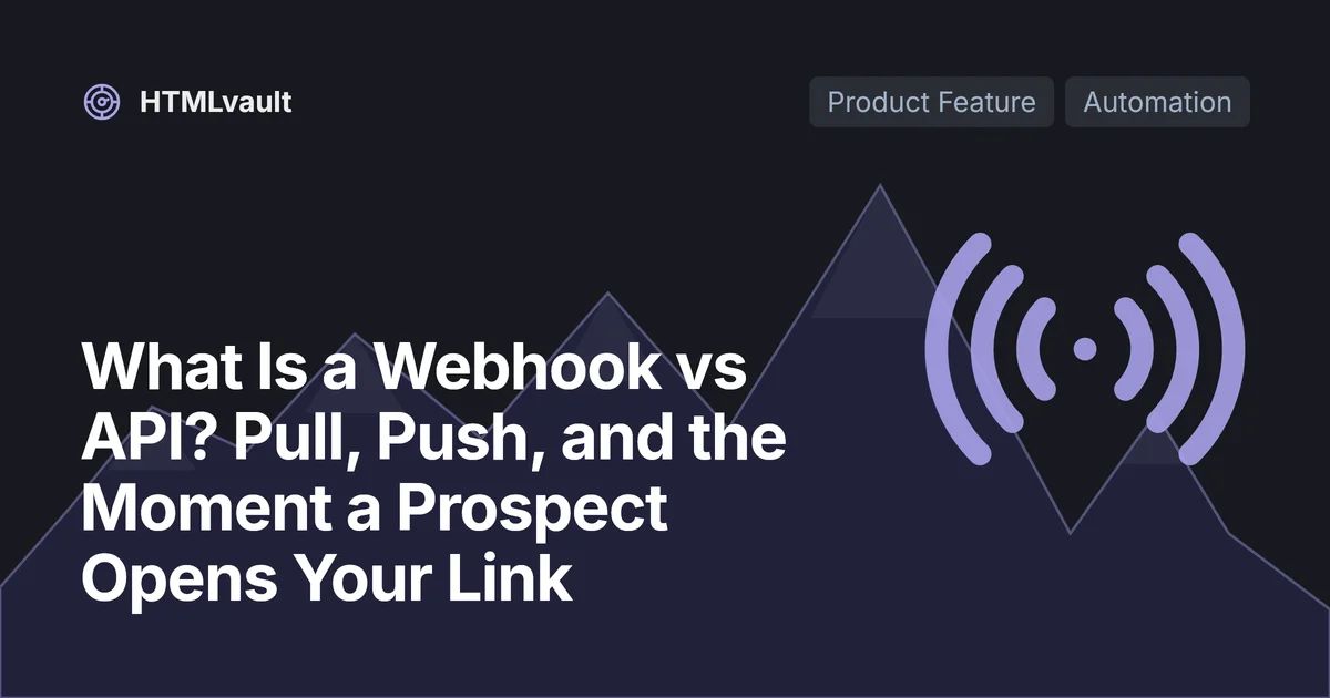 What Is a Webhook vs API? Pull, Push, and the Moment a Prospect Opens Your Link